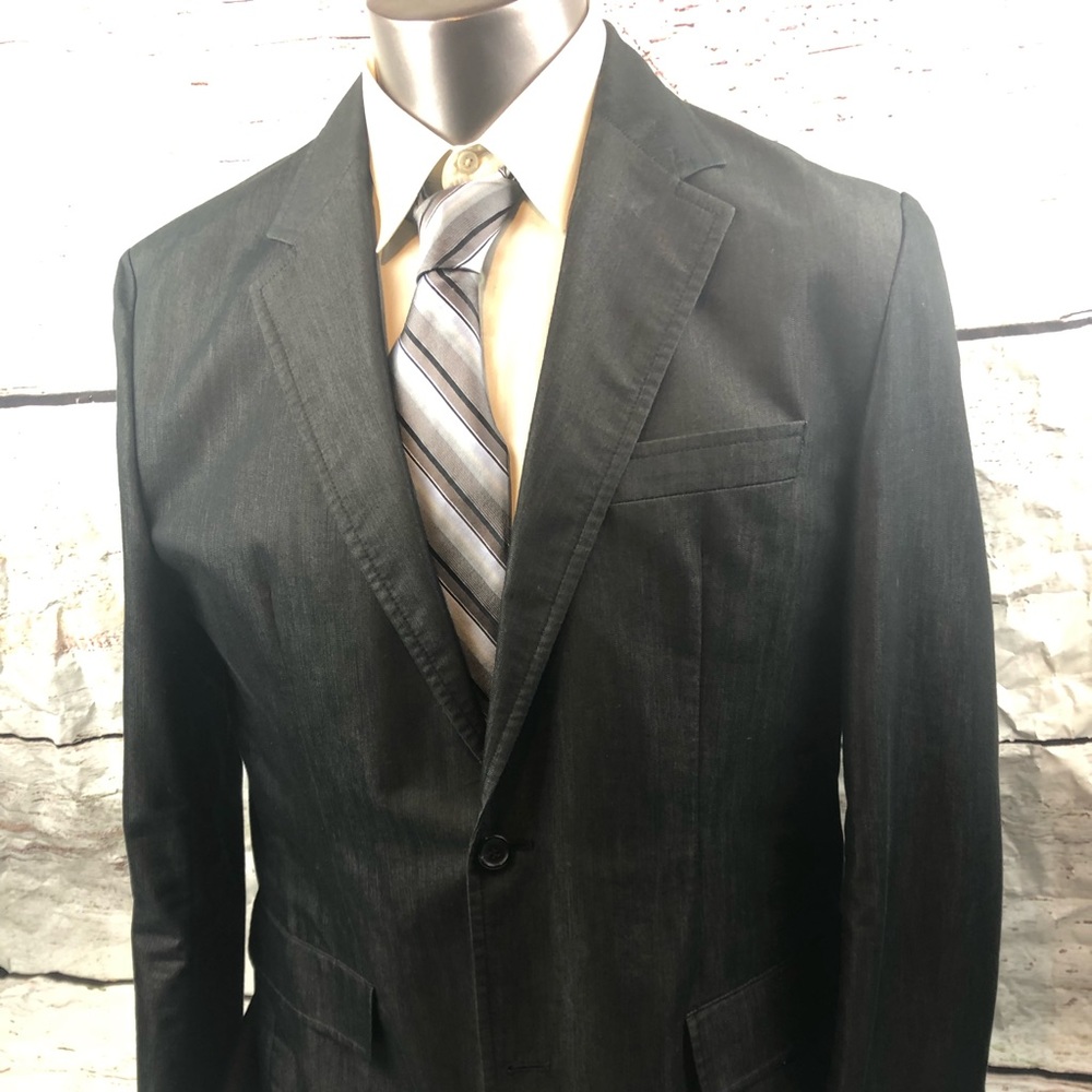 HUGO BOSS SAHARA/STORM Mens Two Buttons Blazer Charcoal Gray Blazer Jacket 42L